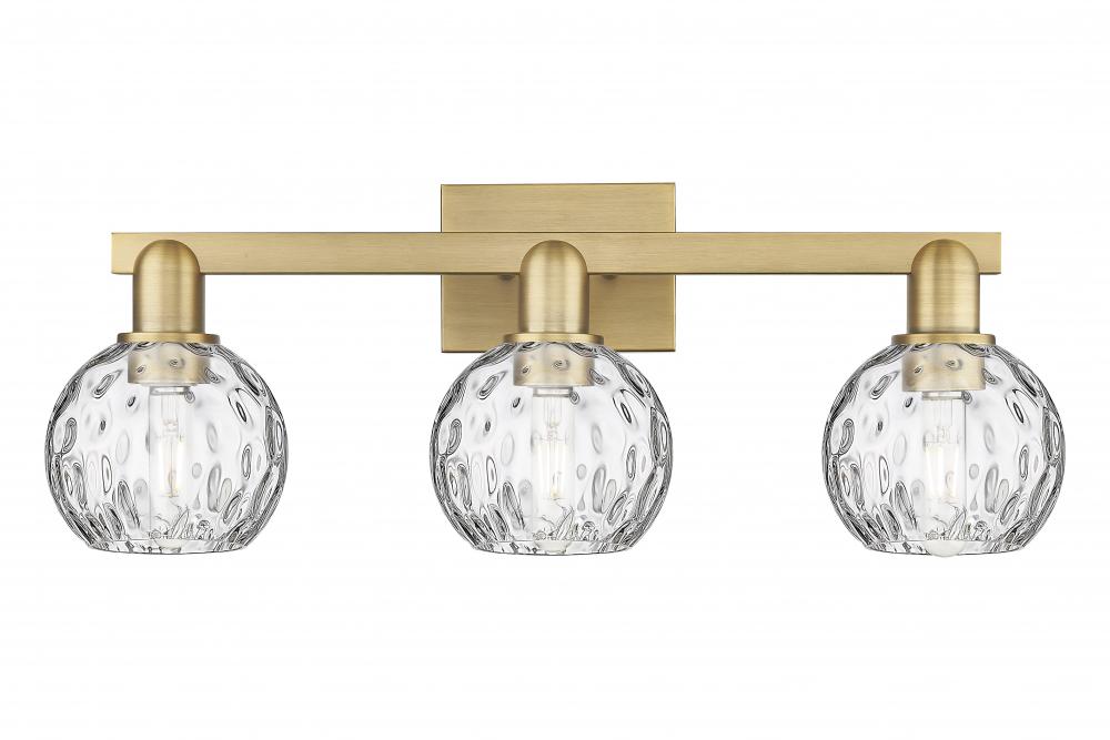 Athens Water Glass - 3 Light - 25 inch - Brushed Brass - Bath Vanity Light