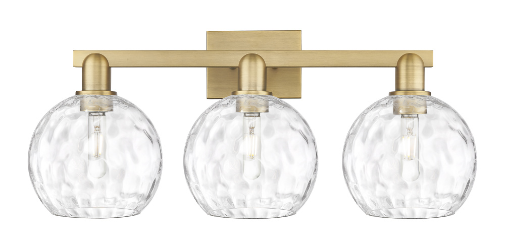 Athens Water Glass - 3 Light - 27 inch - Brushed Brass - Bath Vanity Light