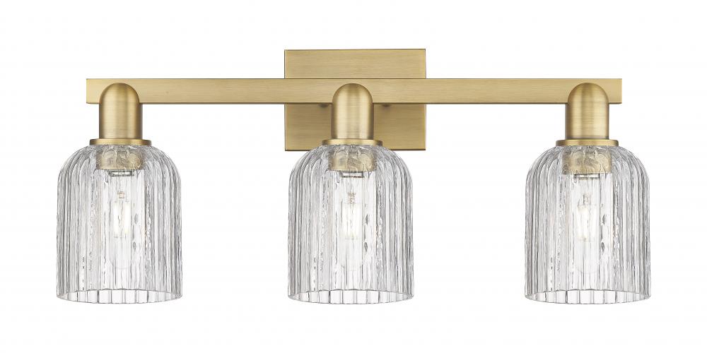 Bridal Veil - 3 Light - 26 inch - Brushed Brass - Bath Vanity Light