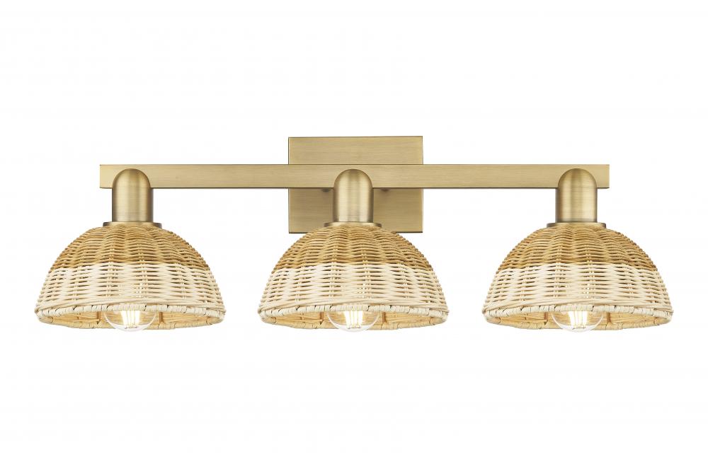 Natural Ballston Dome - 3 Light - 26 inch - Brushed Brass - Bath Vanity Light