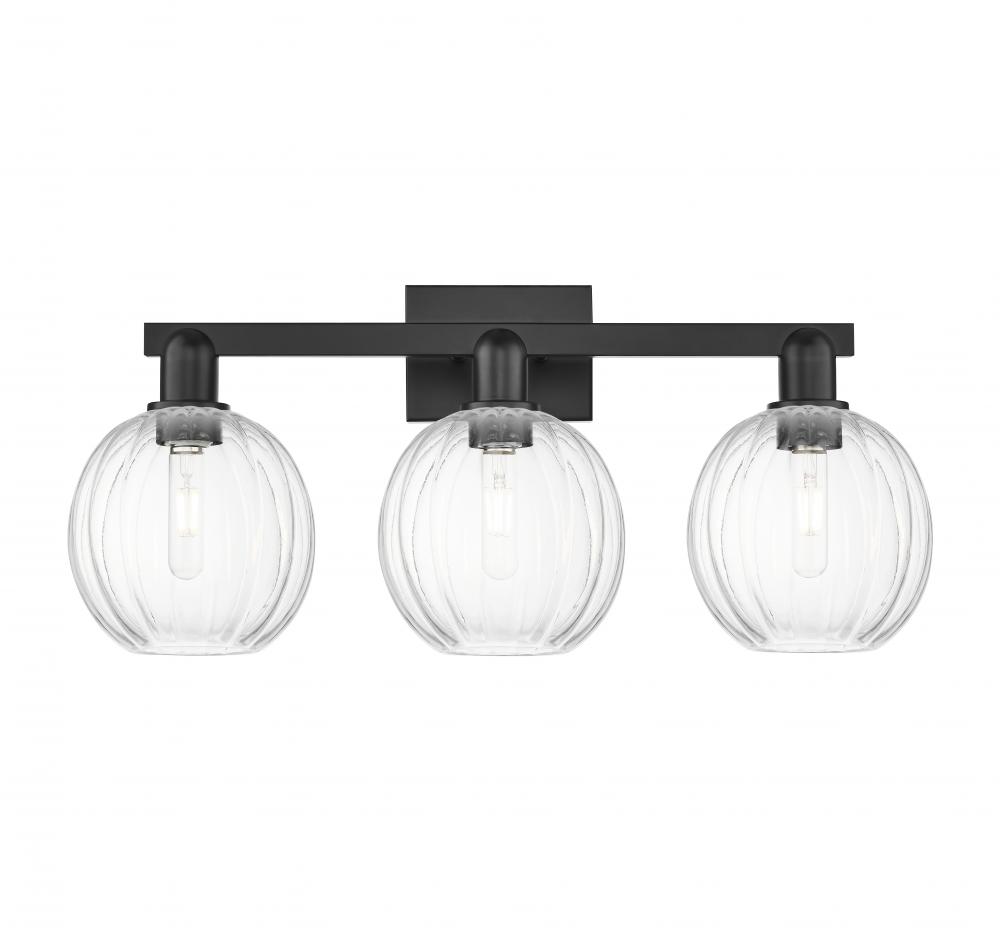 Preston Globe - 3 Light - 26 inch - Matte Black - Bath Vanity Light