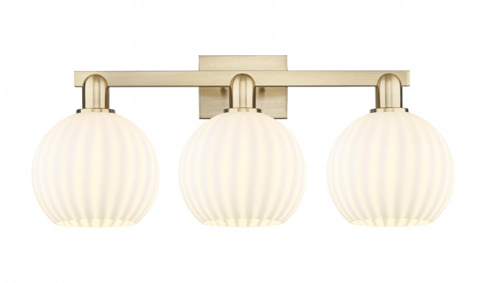 White Venetian - 3 Light - 27 inch - Champagne Bronze - Bath Vanity Light