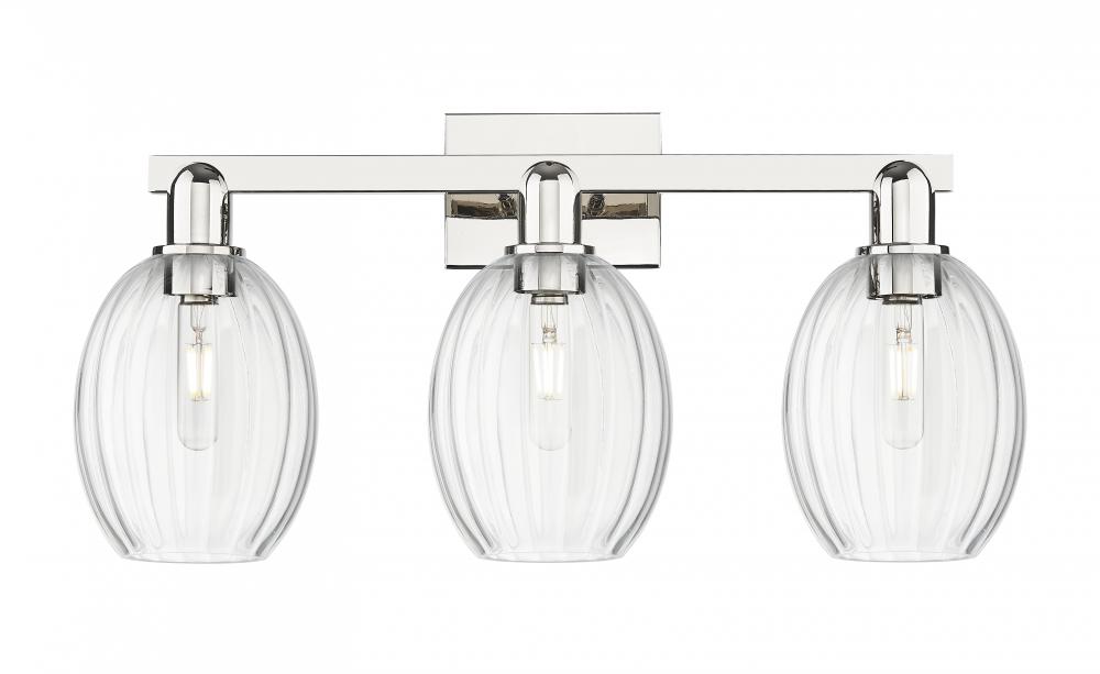 Preston Bulb - 3 Light - 26 inch - Polished Nickel - Bath Vanity Light