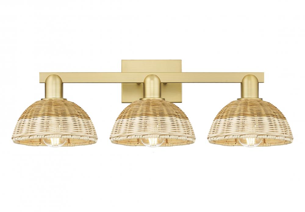 Natural Ballston Dome - 3 Light - 26 inch - Satin Gold - Bath Vanity Light