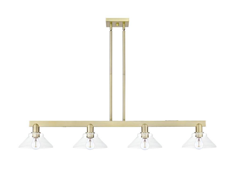 Orwell - 4 Light - 51 inch - Antique Brass - Stem hung - Island Light