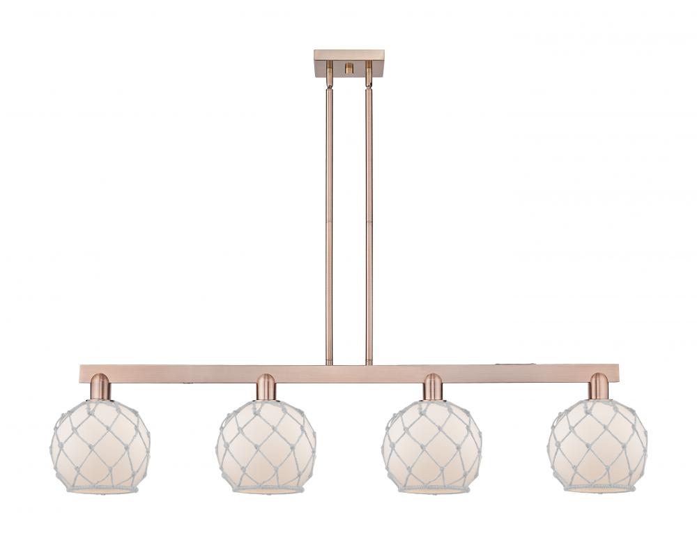 Farmhouse Rope - 4 Light - 51 inch - Antique Copper - Stem hung - Island Light