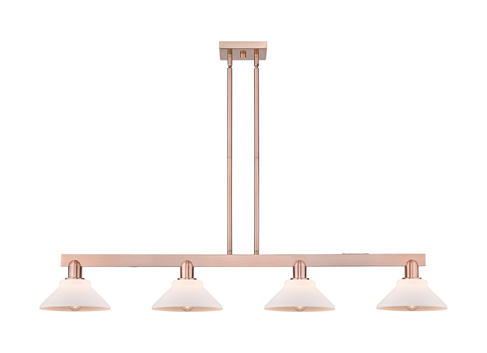 Orwell - 4 Light - 51 inch - Antique Copper - Stem hung - Island Light