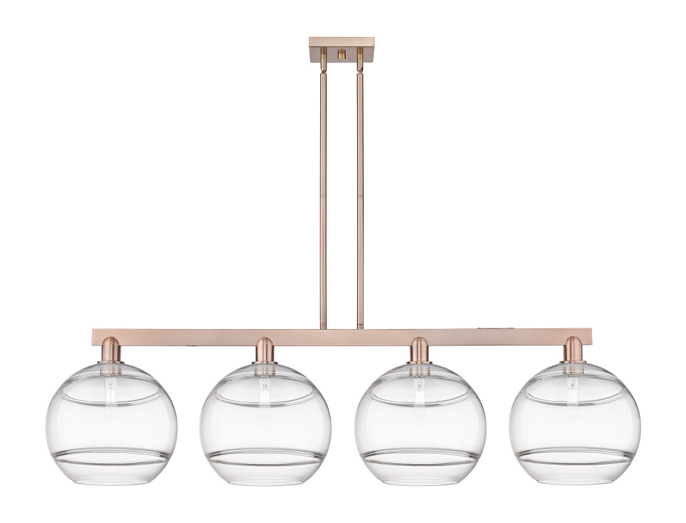 Rochester - 4 Light - 55 inch - Antique Copper - Stem hung - Island Light