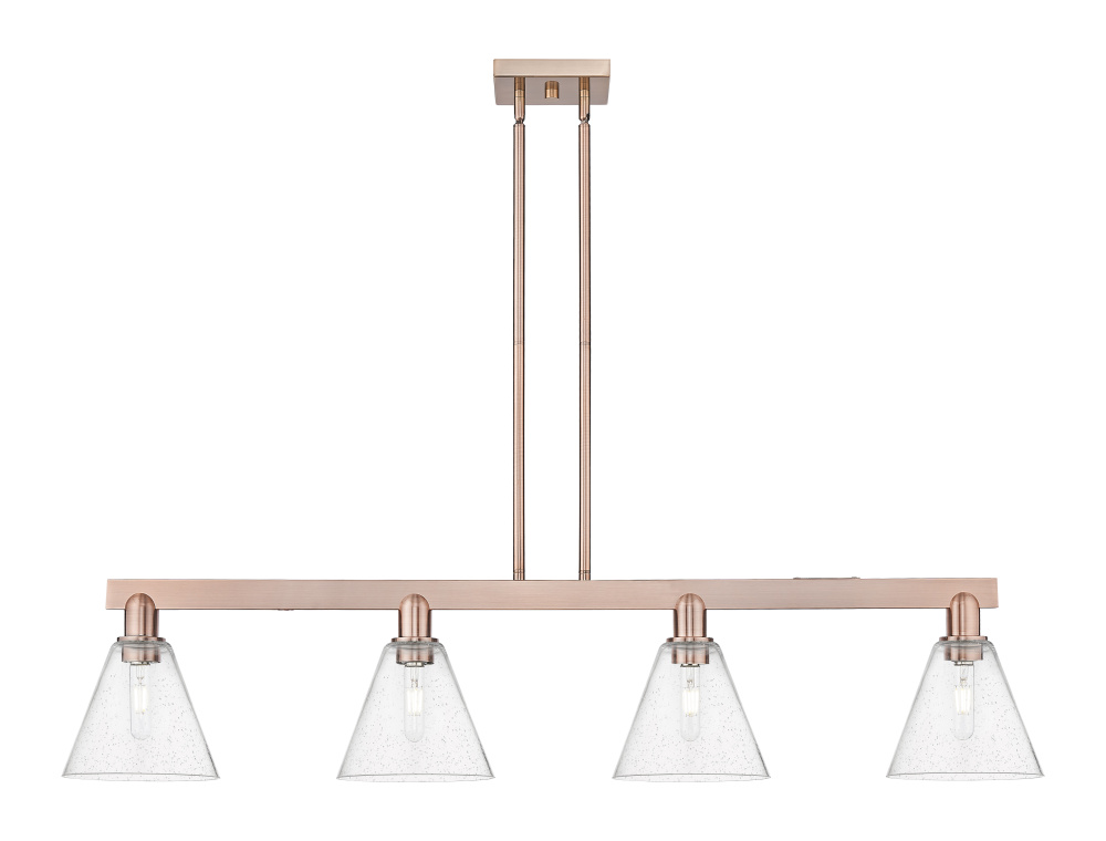 Berkshire Glass - 4 Light - 51 inch - Antique Copper - Stem hung - Island Light