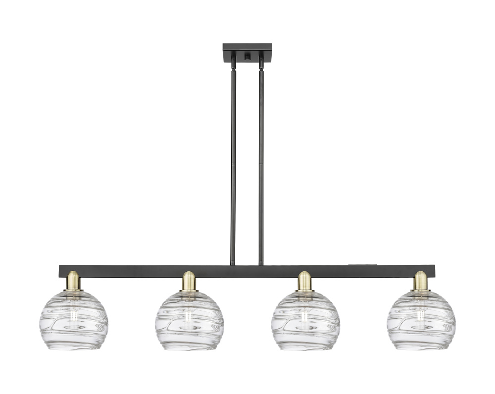 Athens Deco Swirl - 4 Light - 51 inch - Black Antique Brass - Stem hung - Island Light