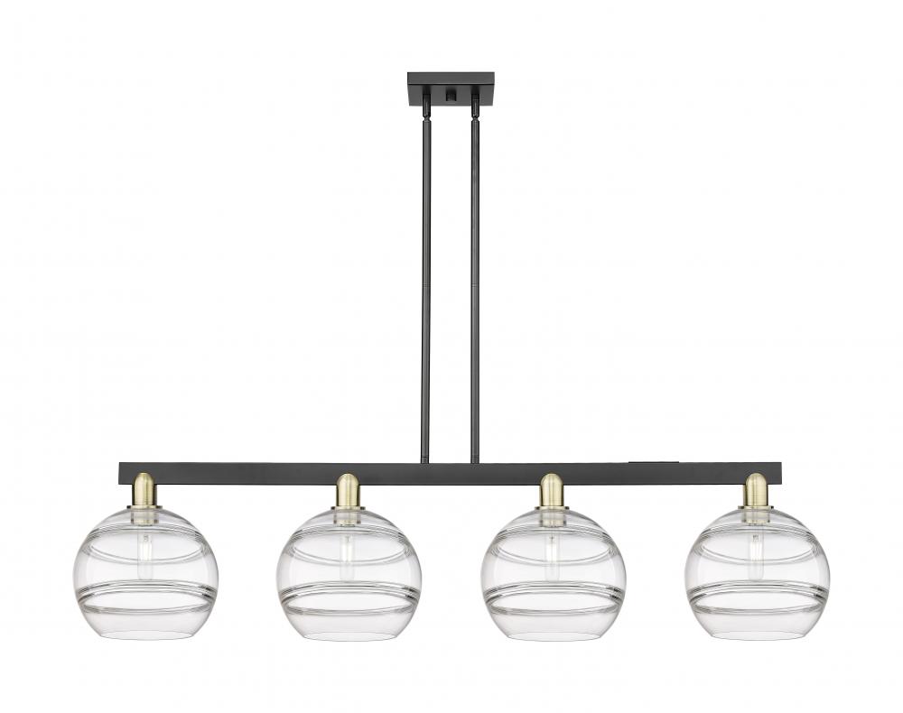 Rochester - 4 Light - 53 inch - Black Antique Brass - Stem hung - Island Light