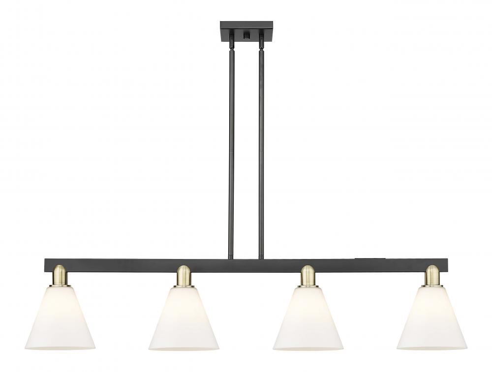 Berkshire Glass - 4 Light - 51 inch - Black Antique Brass - Stem hung - Island Light