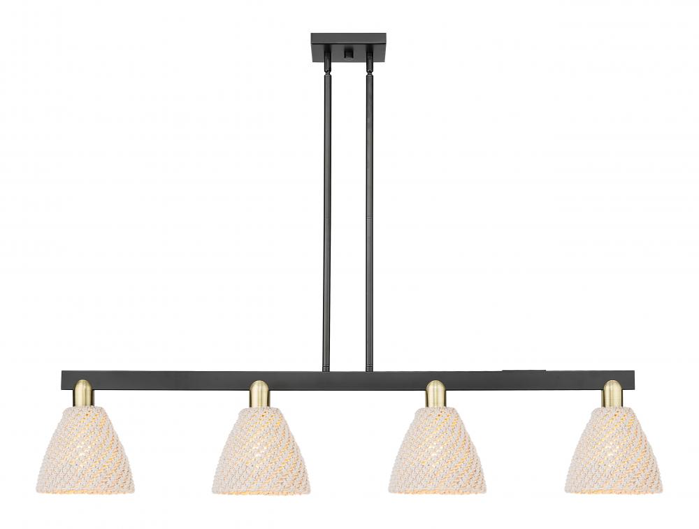 Bristol Natural - 4 Light - 48 inch - Black Antique Brass - Stem hung - Island Light