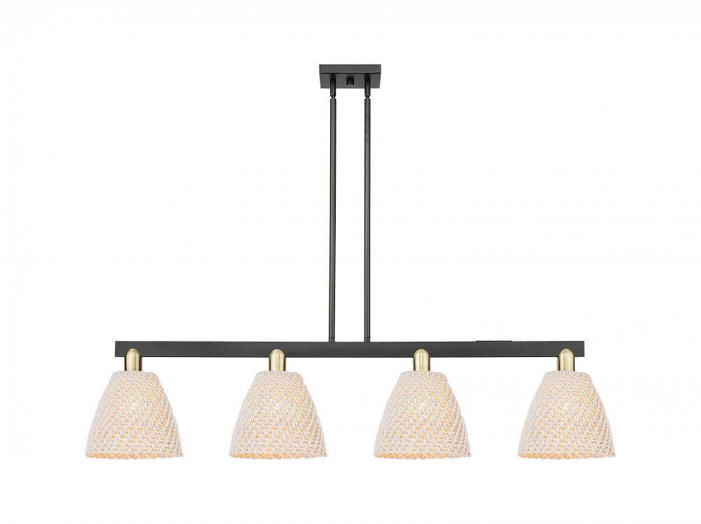 Bristol Natural - 4 Light - 52 inch - Black Antique Brass - Stem hung - Island Light