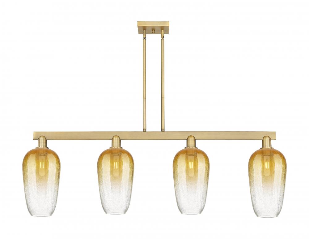 Brookhaven Flute - 4 Light - 48 inch - Brushed Brass - Stem hung - Island Light