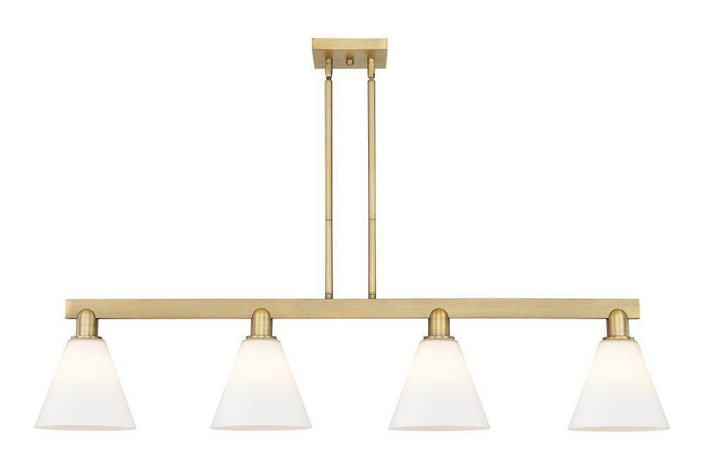 Berkshire Glass - 4 Light - 51 inch - Brushed Brass - Stem hung - Island Light