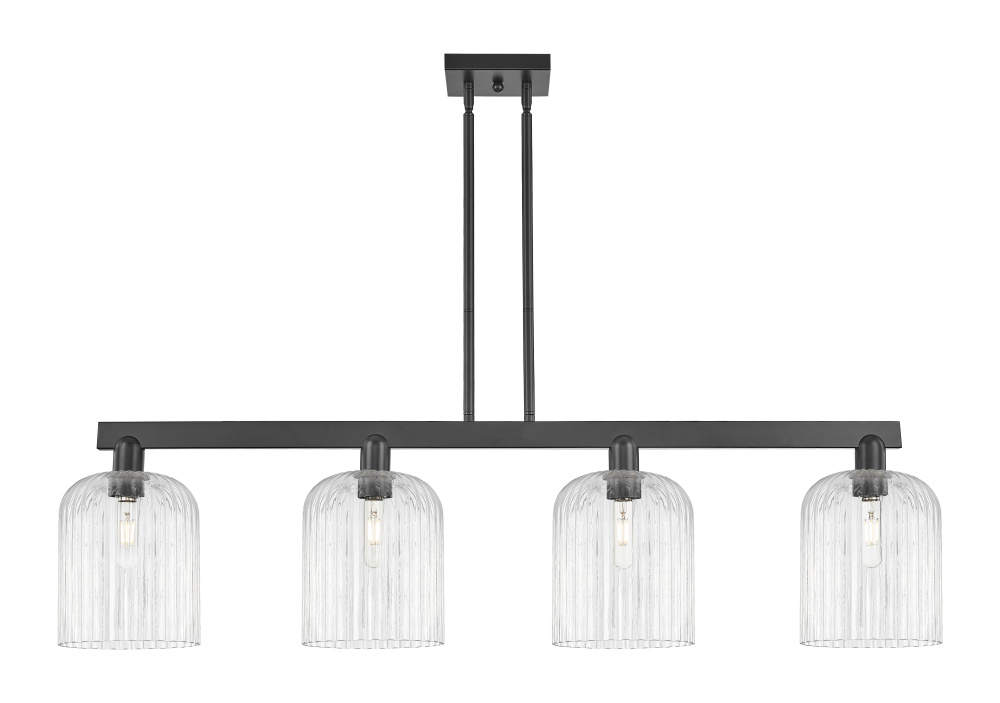 Bridal Veil - 4 Light - 51 inch - Matte Black - Stem hung - Island Light