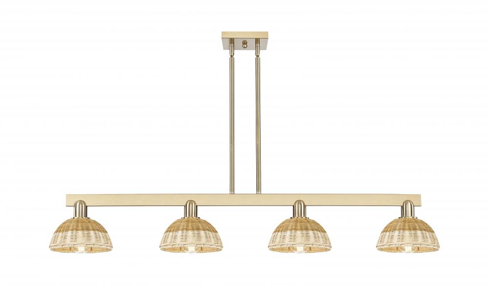 Natural Ballston Dome - 4 Light - 48 inch - Champagne Bronze - Stem hung - Island Light