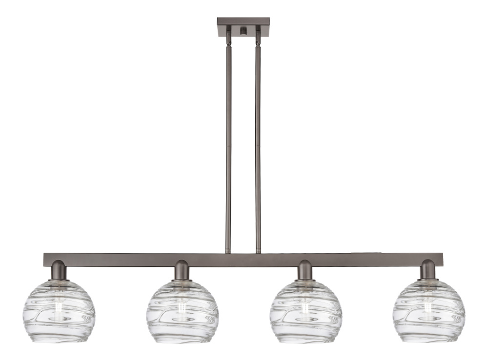 Athens Deco Swirl - 4 Light - 51 inch - Oil Rubbed Bronze - Stem hung - Island Light