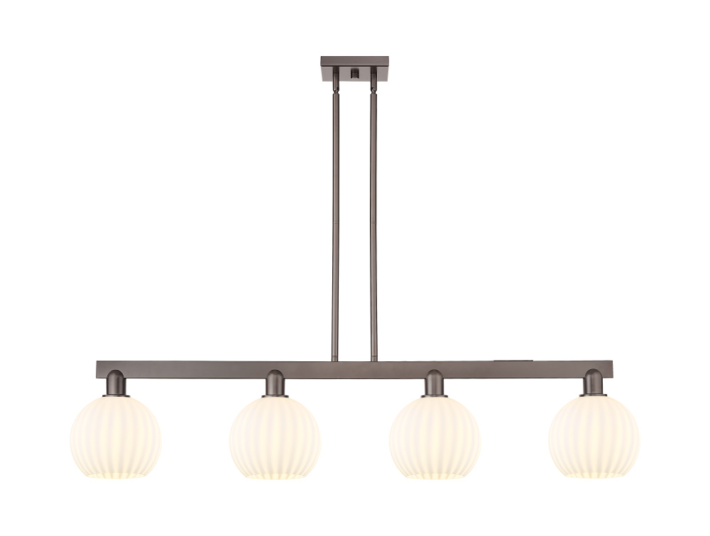 White Venetian - 4 Light - 48 inch - Oil Rubbed Bronze - Stem Hung - Island Light