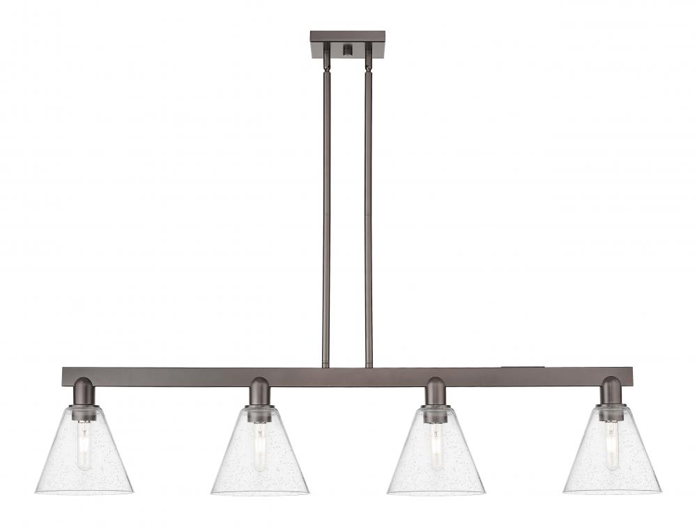 Berkshire Glass - 4 Light - 51 inch - Oil Rubbed Bronze - Stem hung - Island Light