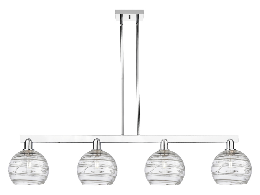 Athens Deco Swirl - 4 Light - 51 inch - Polished Chrome - Stem hung - Island Light