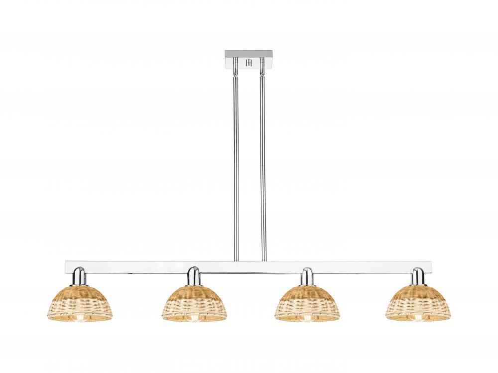 Natural Ballston Dome - 4 Light - 48 inch - Polished Chrome - Stem hung - Island Light