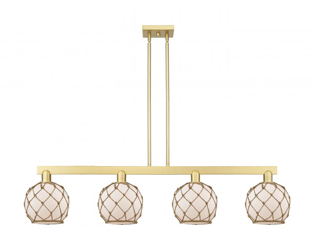 Farmhouse Rope - 4 Light - 51 inch - Satin Gold - Stem hung - Island Light