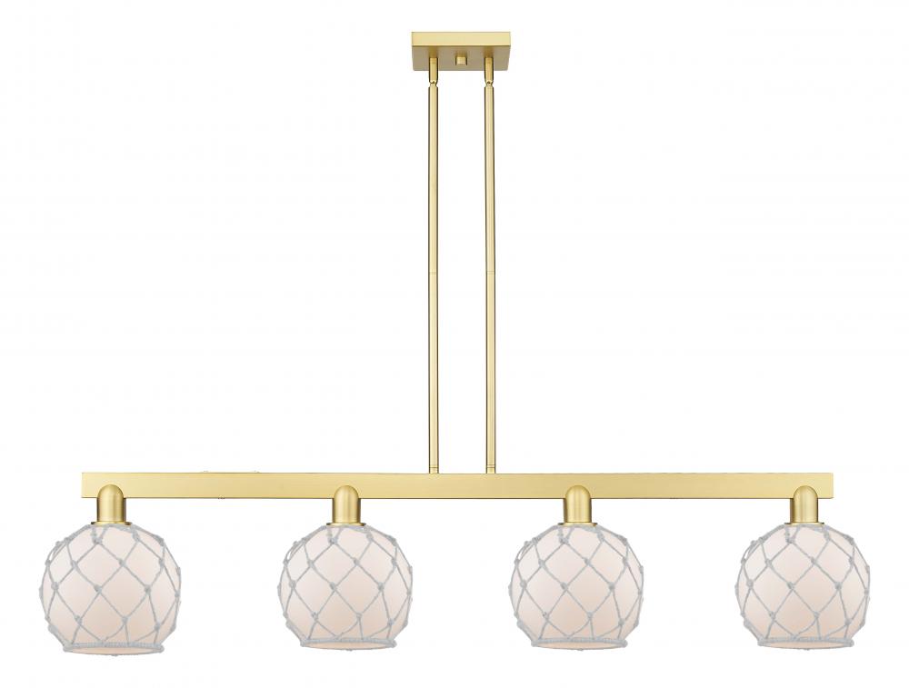 Farmhouse Rope - 4 Light - 51 inch - Satin Gold - Stem hung - Island Light
