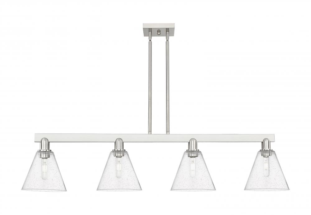 Berkshire Glass - 4 Light - 51 inch - Brushed Satin Nickel - Stem hung - Island Light