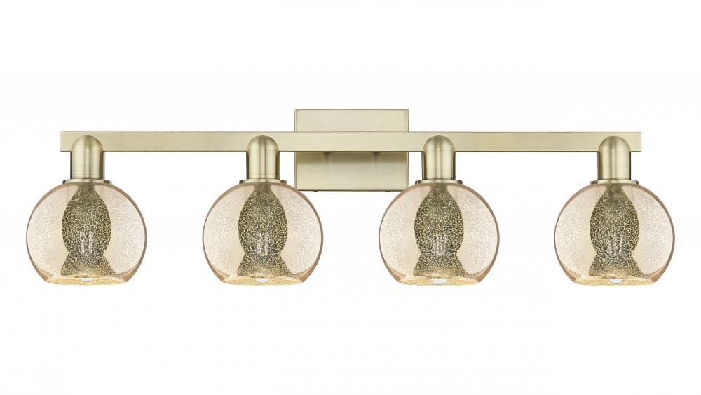 Athens - 4 Light - 33 inch - Antique Brass - Bath Vanity Light
