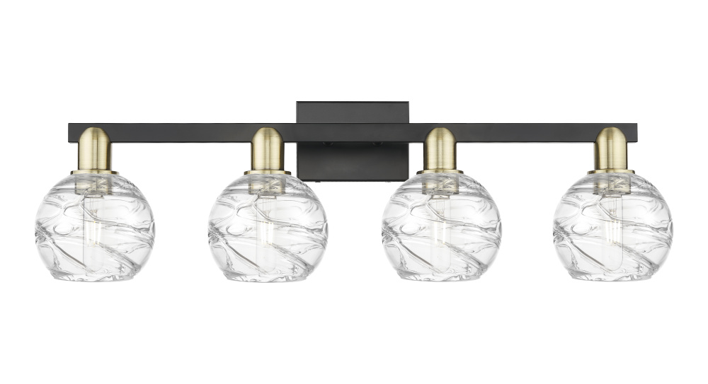 Athens Deco Swirl - 4 Light - 36 inch - Black Antique Brass - Bath Vanity Light