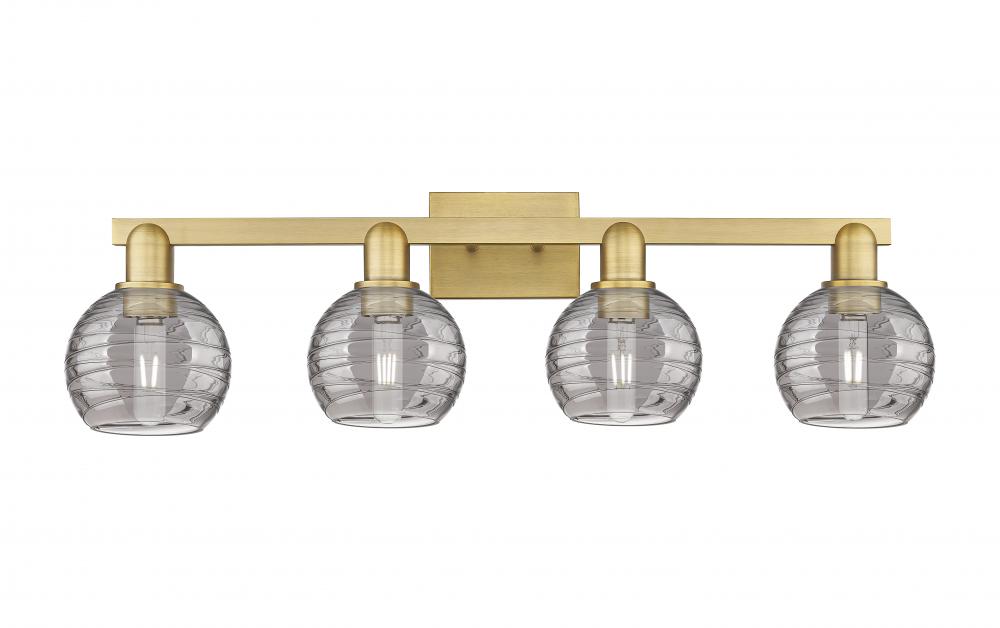 Athens Deco Swirl - 4 Light - 36 inch - Brushed Brass - Bath Vanity Light