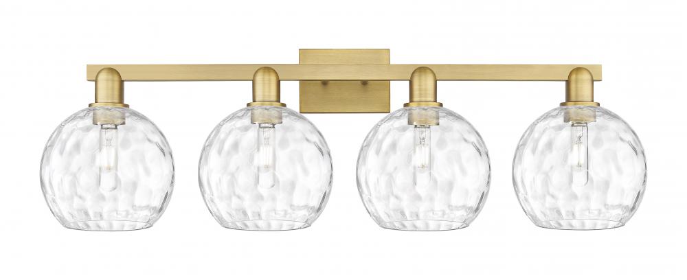 Athens Water Glass - 4 Light - 35 inch - Brushed Brass - Bath Vanity Light
