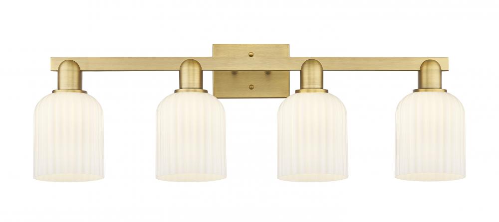 Bridal Veil - 4 Light - 36 inch - Brushed Brass - Bath Vanity Light