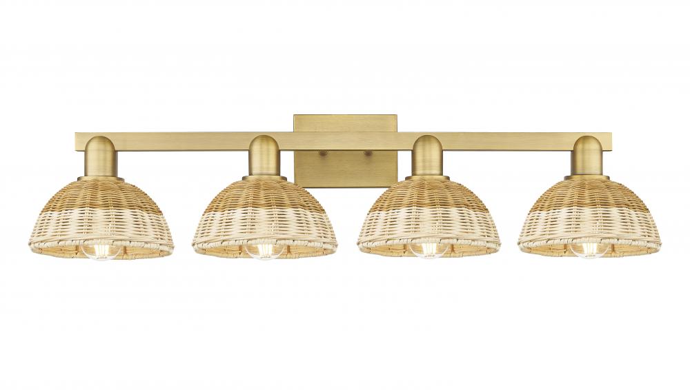 Natural Ballston Dome - 4 Light - 36 inch - Brushed Brass - Bath Vanity Light