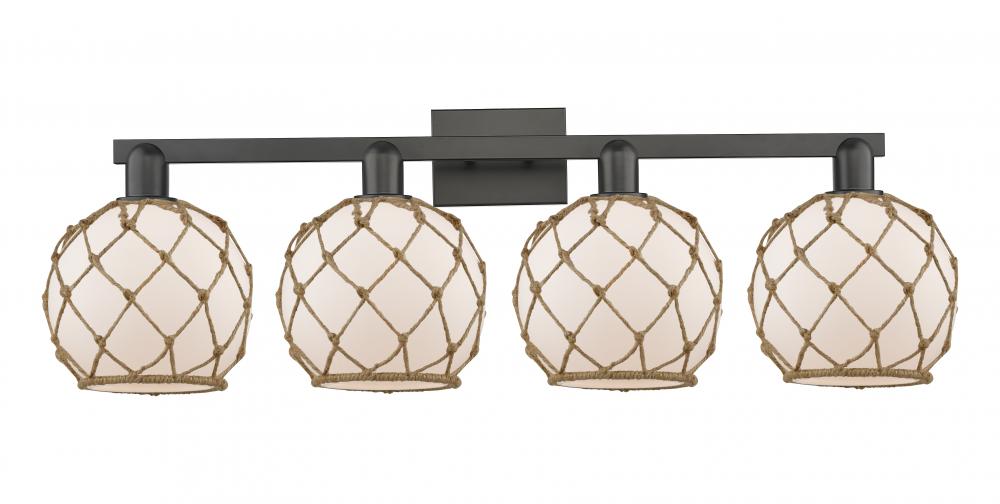 Farmhouse Rope - 4 Light - 35 inch - Matte Black - Bath Vanity Light