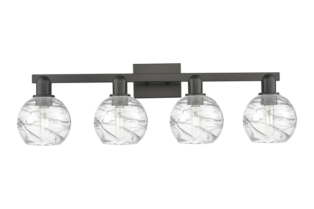 Athens Deco Swirl - 4 Light - 36 inch - Matte Black - Bath Vanity Light