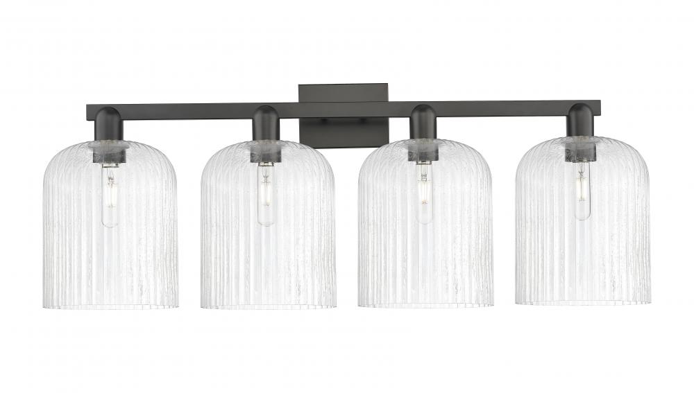 Bridal Veil - 4 Light - 35 inch - Matte Black - Bath Vanity Light