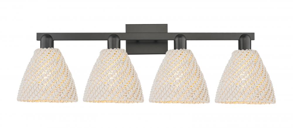 Bristol Natural - 4 Light - 36 inch - Matte Black - Bath Vanity Light