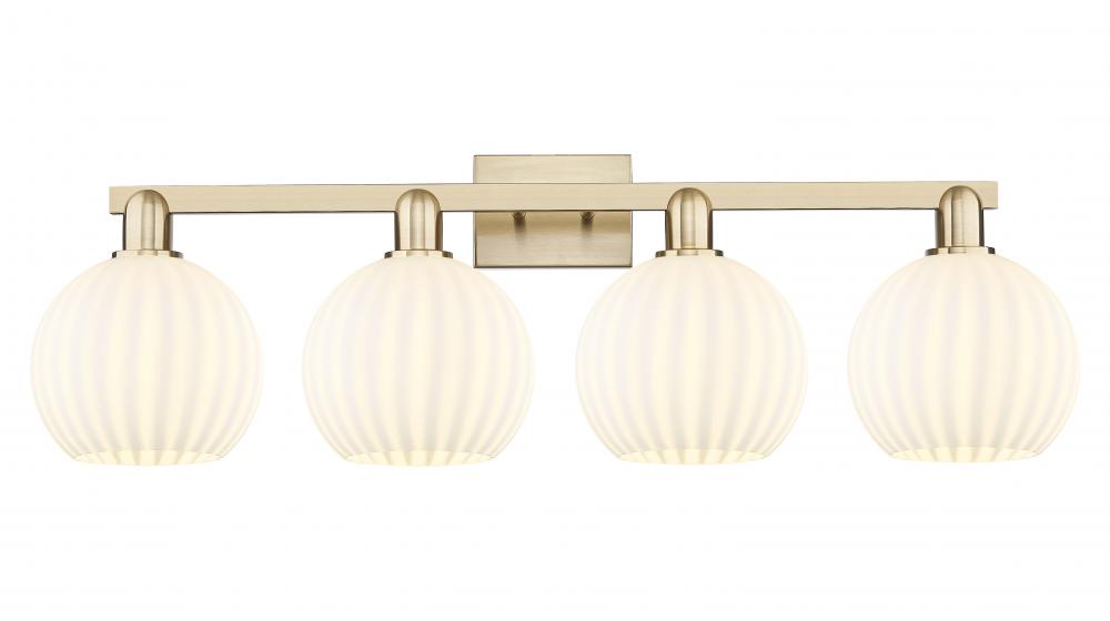 White Venetian - 4 Light - 35 inch - Champagne Bronze - Bath Vanity Light