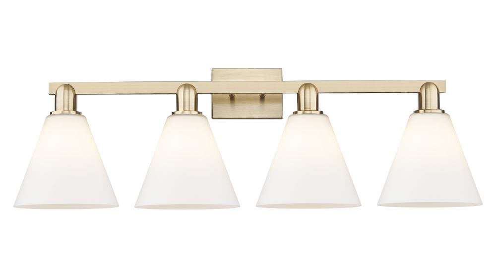 Berkshire Glass - 4 Light - 35 inch - Champagne Bronze - Bath Vanity Light