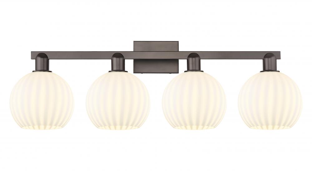 White Venetian - 4 Light - 35 inch - Oil Rubbed Bronze - Bath Vanity Light