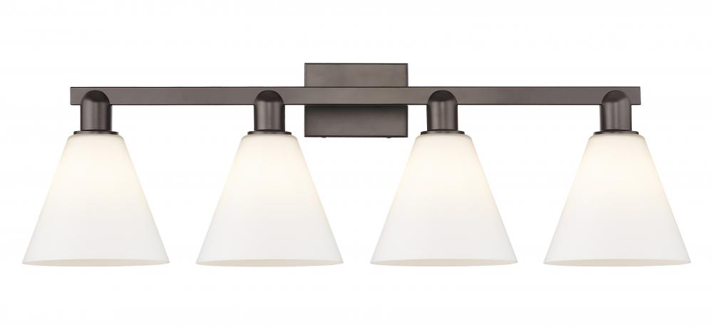 Berkshire Glass - 4 Light - 35 inch - Oil Rubbed Bronze - Bath Vanity Light