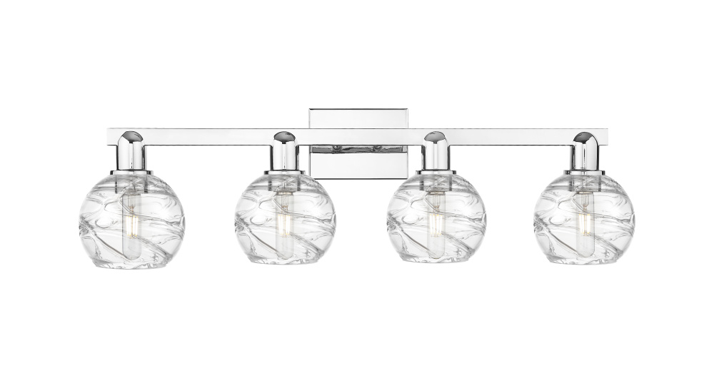 Athens Deco Swirl - 4 Light - 36 inch - Polished Chrome - Bath Vanity Light