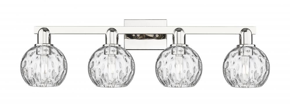 Athens Water Glass - 4 Light - 33 inch - Polished Nickel - Bath Vanity Light