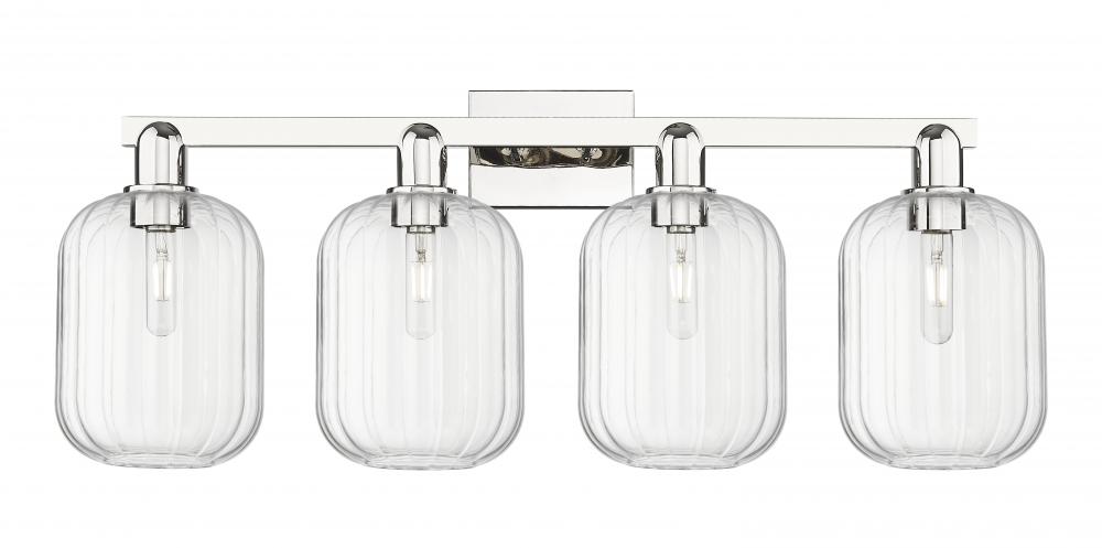 Preston Cylinder - 4 Light - 36 inch - Polished Nickel - Bath Vanity Light