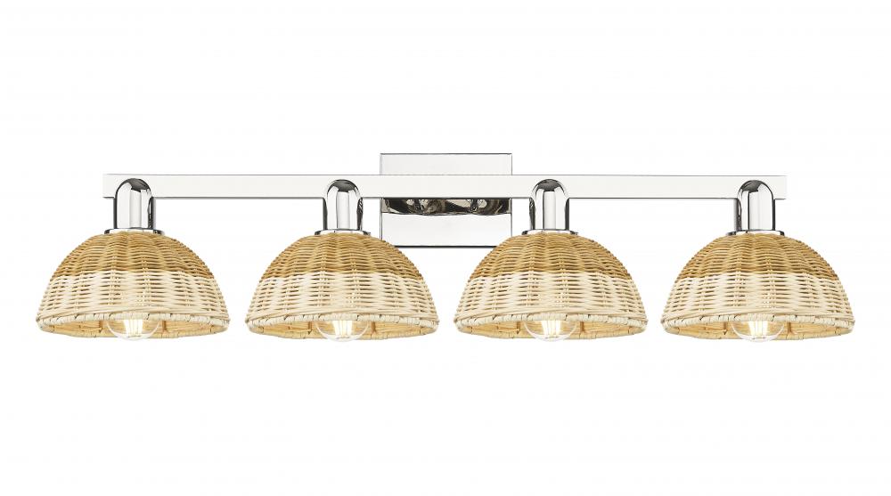 Natural Ballston Dome - 4 Light - 36 inch - Polished Nickel - Bath Vanity Light