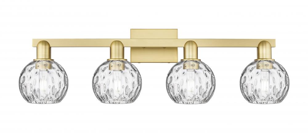 Athens Water Glass - 4 Light - 33 inch - Satin Gold - Bath Vanity Light