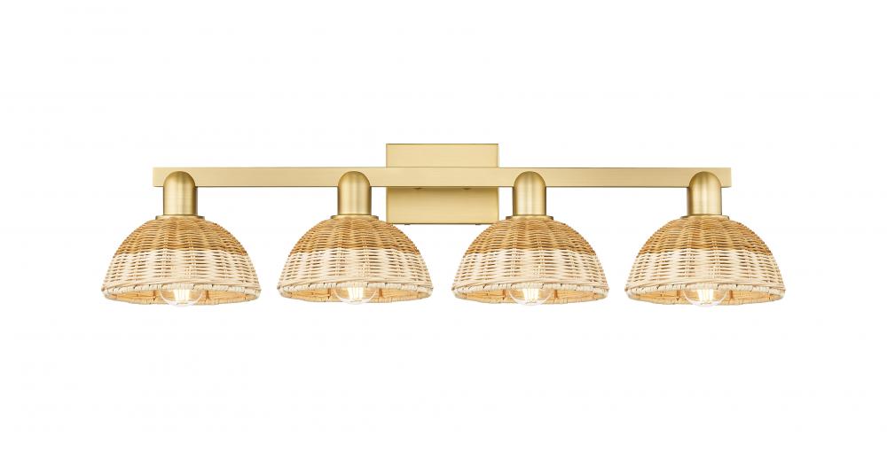 Natural Ballston Dome - 4 Light - 36 inch - Satin Gold - Bath Vanity Light